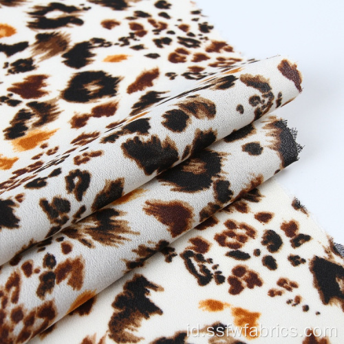 100% Polyester Tenunan Sifon Dicetak Moss Crepe Fabric